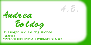 andrea boldog business card